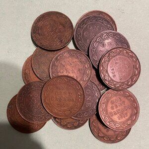 Canada Large Cents Canadian 1859-1920 Pennies - Various years
